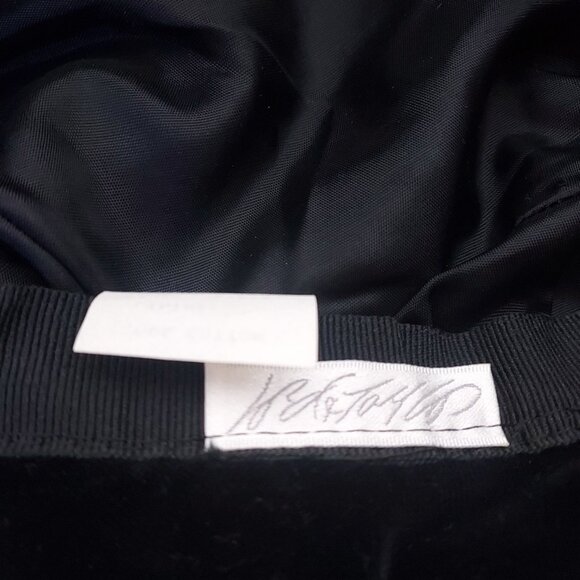 Vintage Lord & Taylor Black Pillbox Bucket Velvet Velour Hat Barret Womens - Picture 6 of 7